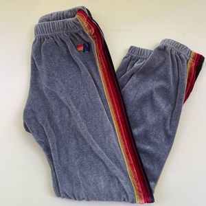 Aviator nation grey velvet pants